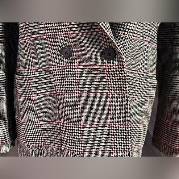 Vintage Ralph Lauren Plaid Blazer Jacket Size 8 Designer 80s 90s retro black red - Picture 3 of 13